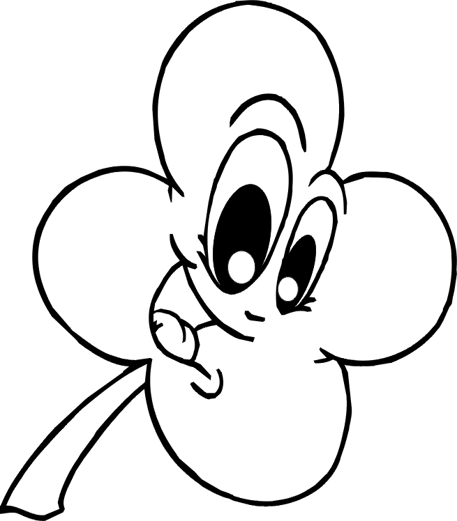 Four Leaf Clover Coloring Page - Coloring Home