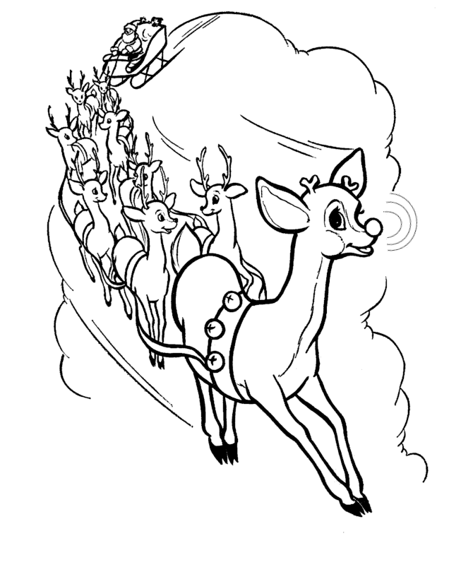 Christmas-Reindeer-Coloring-Pages | COLORING WS