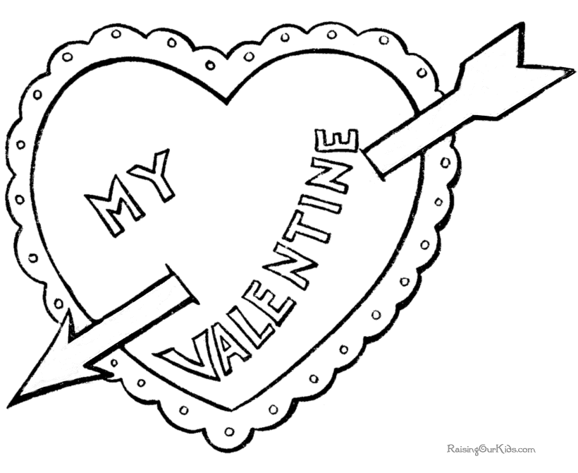 Printable Valentine coloring pages of hearts - 006
