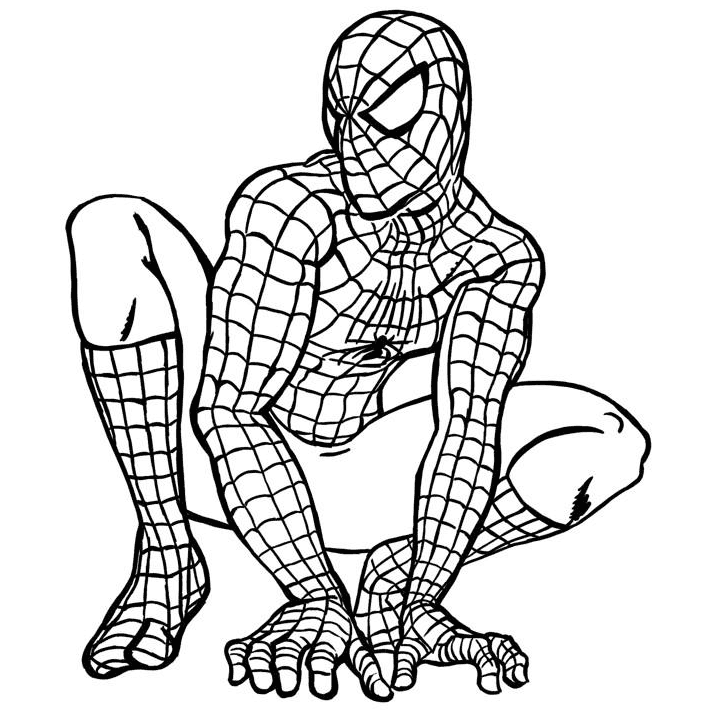 Classic Spiderman - colouring page. | Malebog - Helte/Heroes | Pinter…