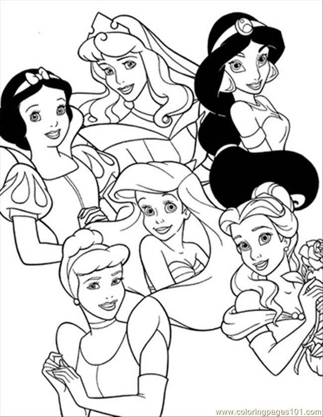 Coloring Pages Princess Coloring1 (Cartoons > Disney Princess 