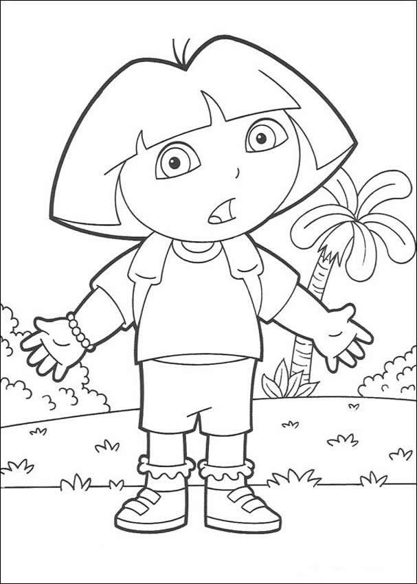 DORA THE EXPLORER coloring pages - Surprised Dora the Explorer