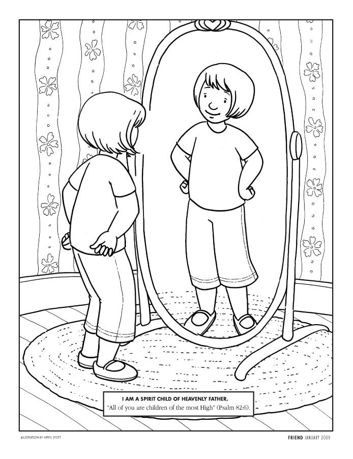 Coloring page: “I am a spirit child of Heavenly Father”