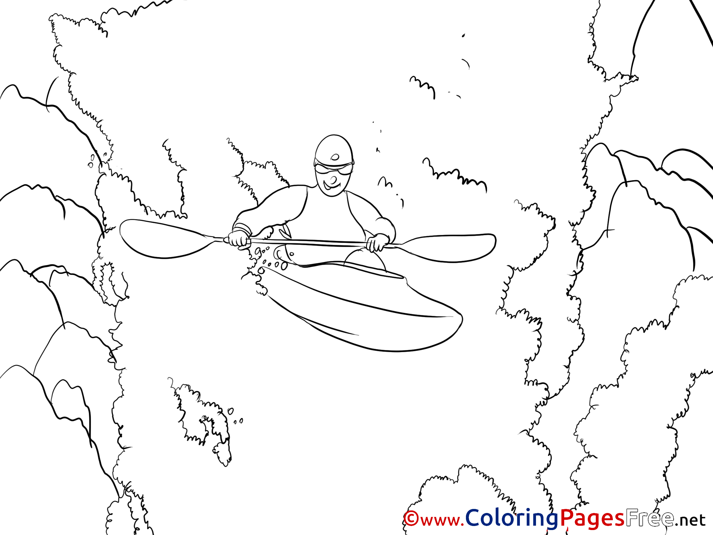 Kayak Children Coloring Pages free