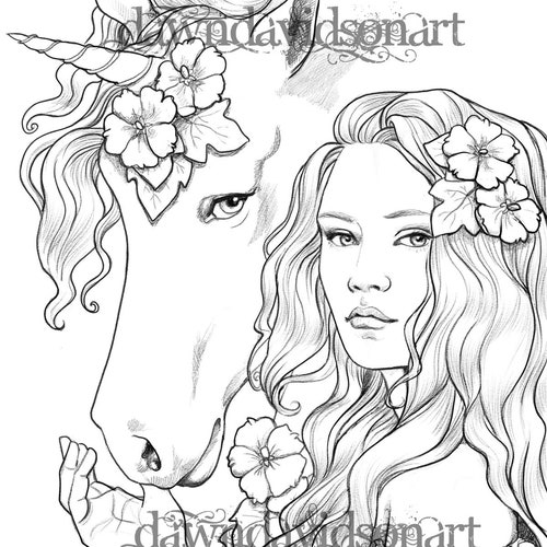 Coloring Pages for Adults Best Friends Unicorn Colouring - Etsy