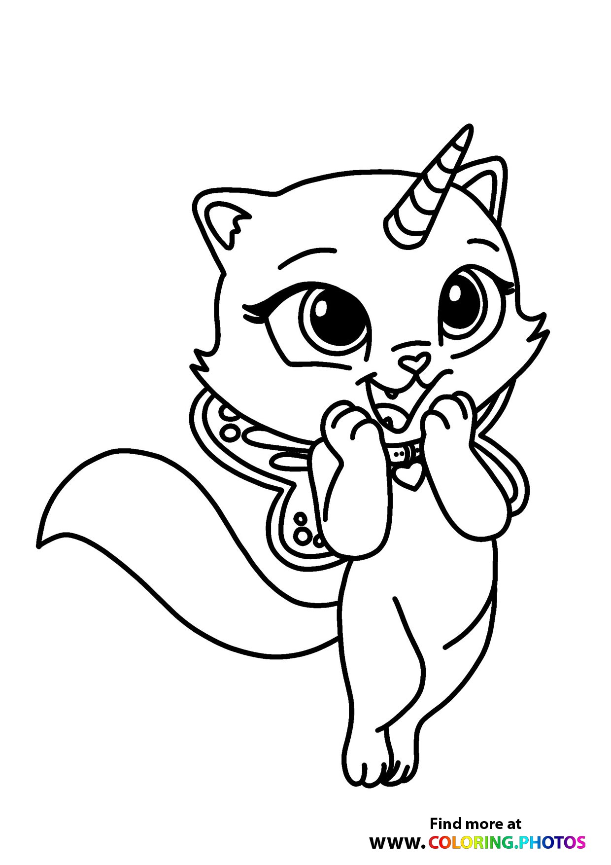 Cat unicorn - Coloring Pages for kids