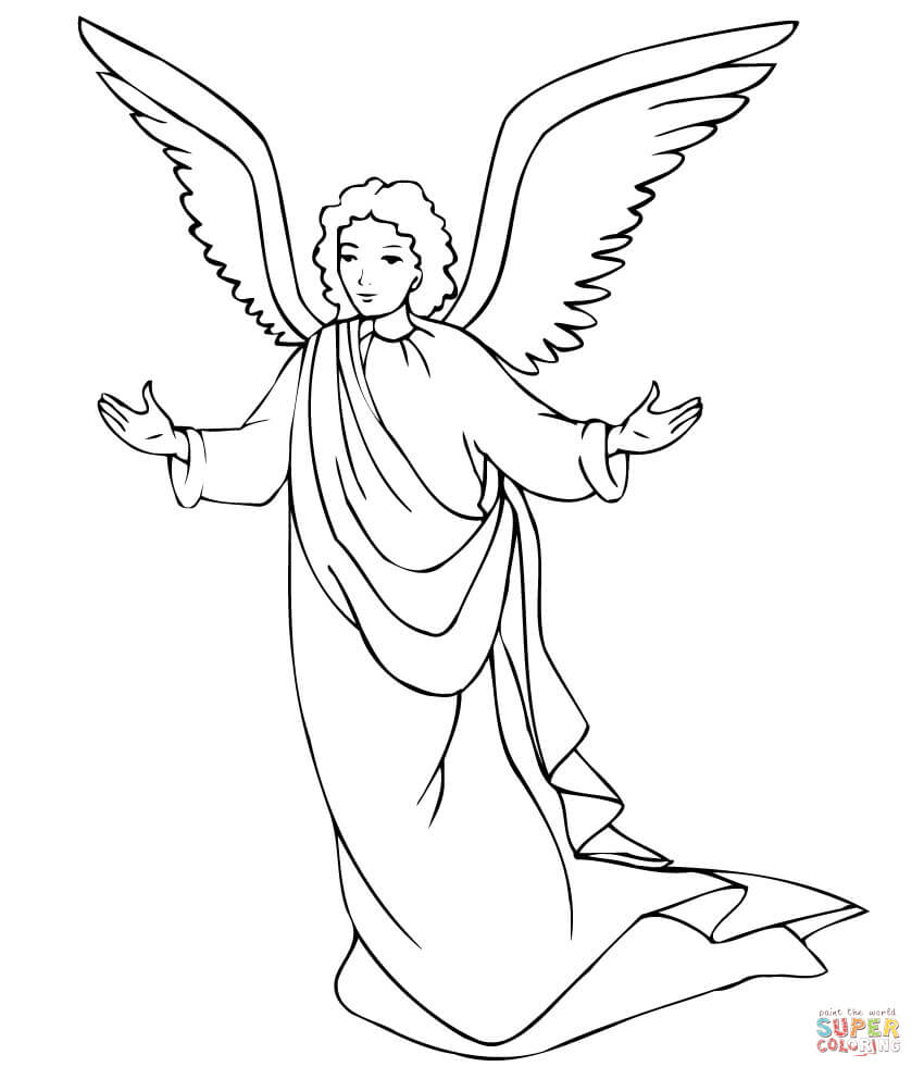 Guardian Angel Coloring Page   Free Printable Coloring Pages ...