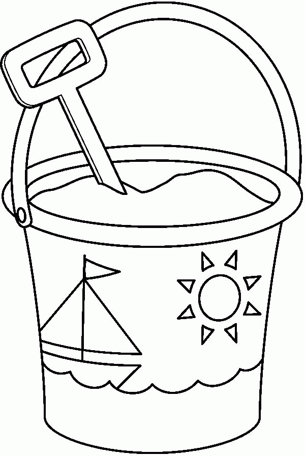 Bucket and spade coloring pages download and print for free