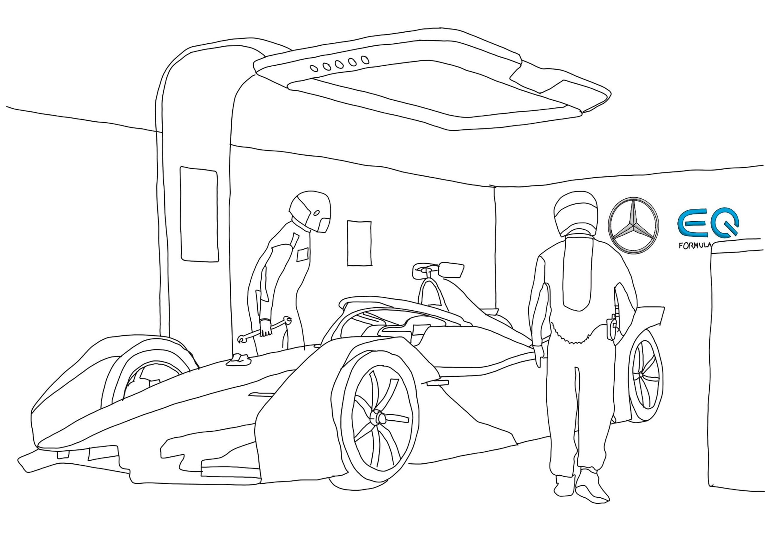 Mercedes-Benz design sketches.