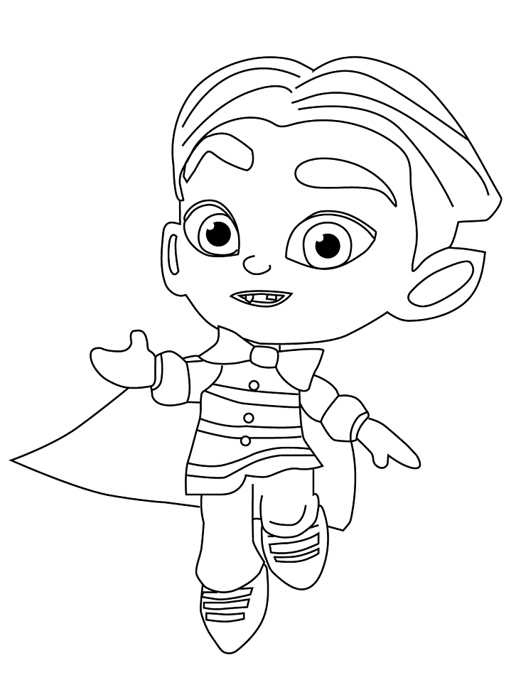 Coloring Pages | Drac Shadows From Super Monsters Coloring Page