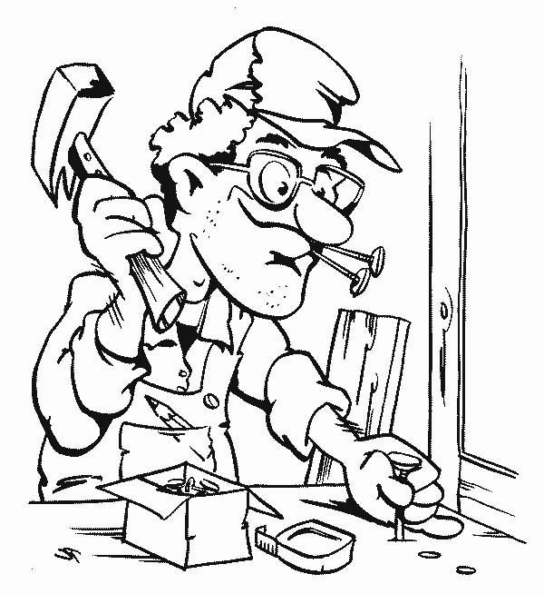 Carpenter Making a Table in Community Helpers Coloring Page | Community  helpers, Coloring pages, Make a table