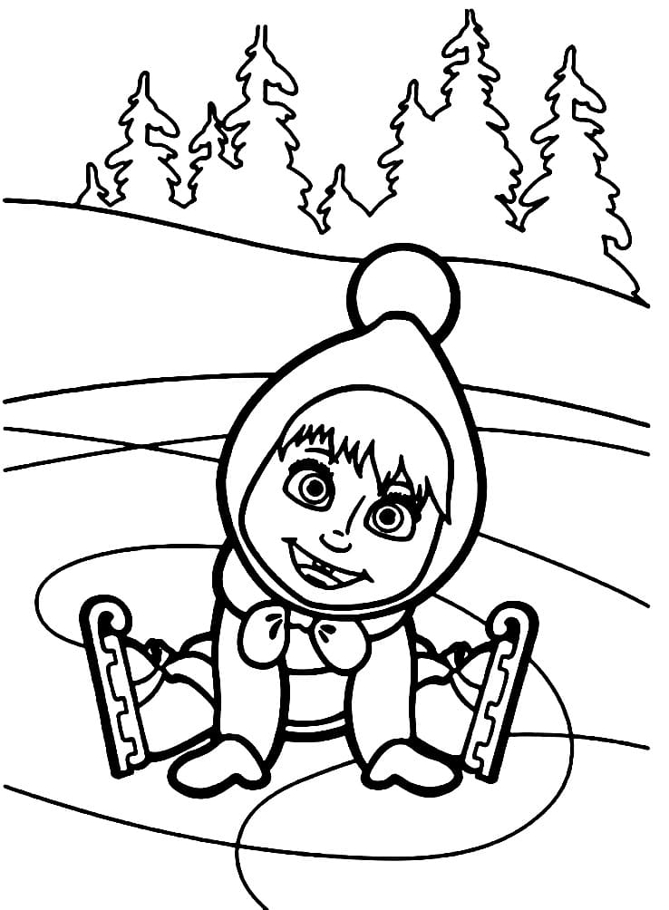 Masha and The Bear Coloring Pages. 80 Images Free Printable
