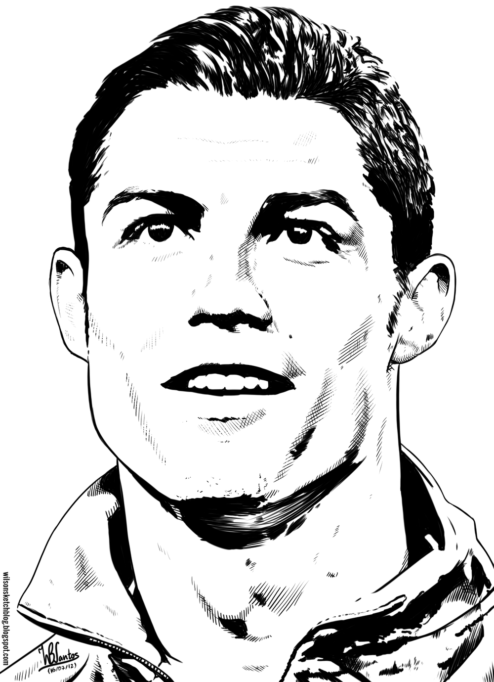 Cristiano Ronaldo Face Portrait Coloring Page