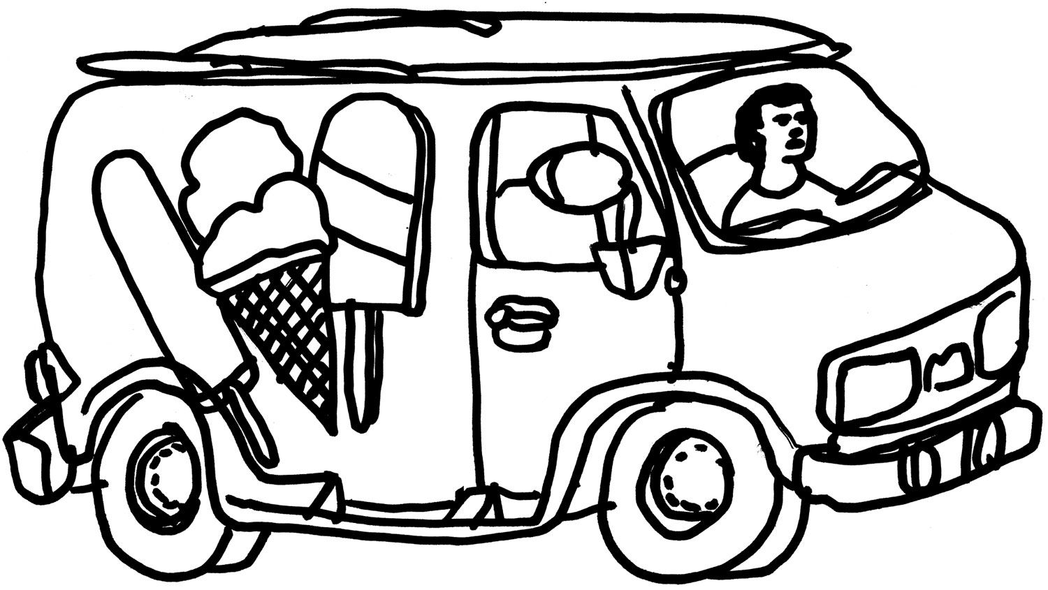 Ice Cream Truck Coloring Page - Coloring Home