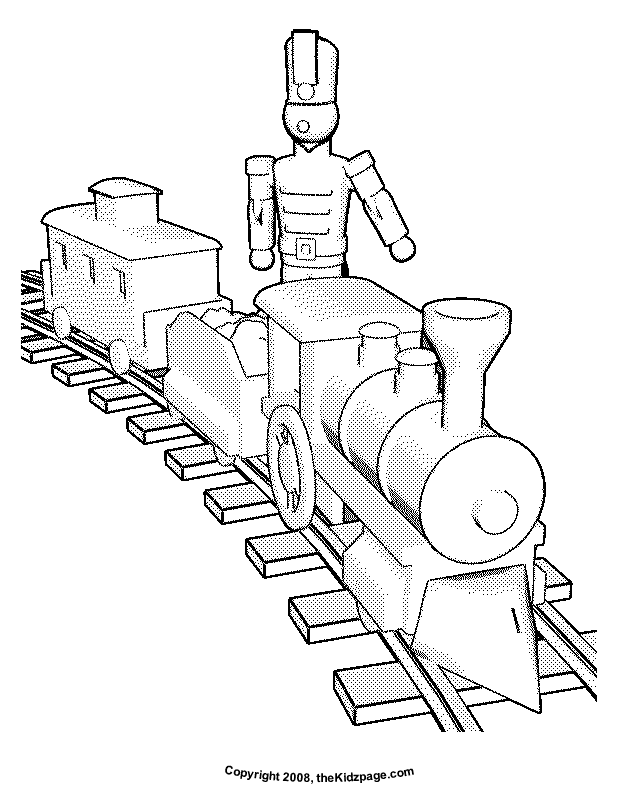 Toy Soldier and Train Christmas Toys Free Coloring Pages for Kids ...