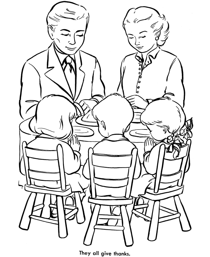 Coloring Page Family Prayer - Coloring Style Pages