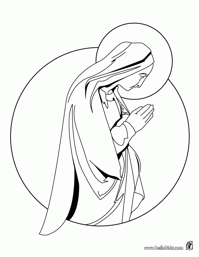 CHRISTMAS CRIB coloring pages - Virgin Mary
