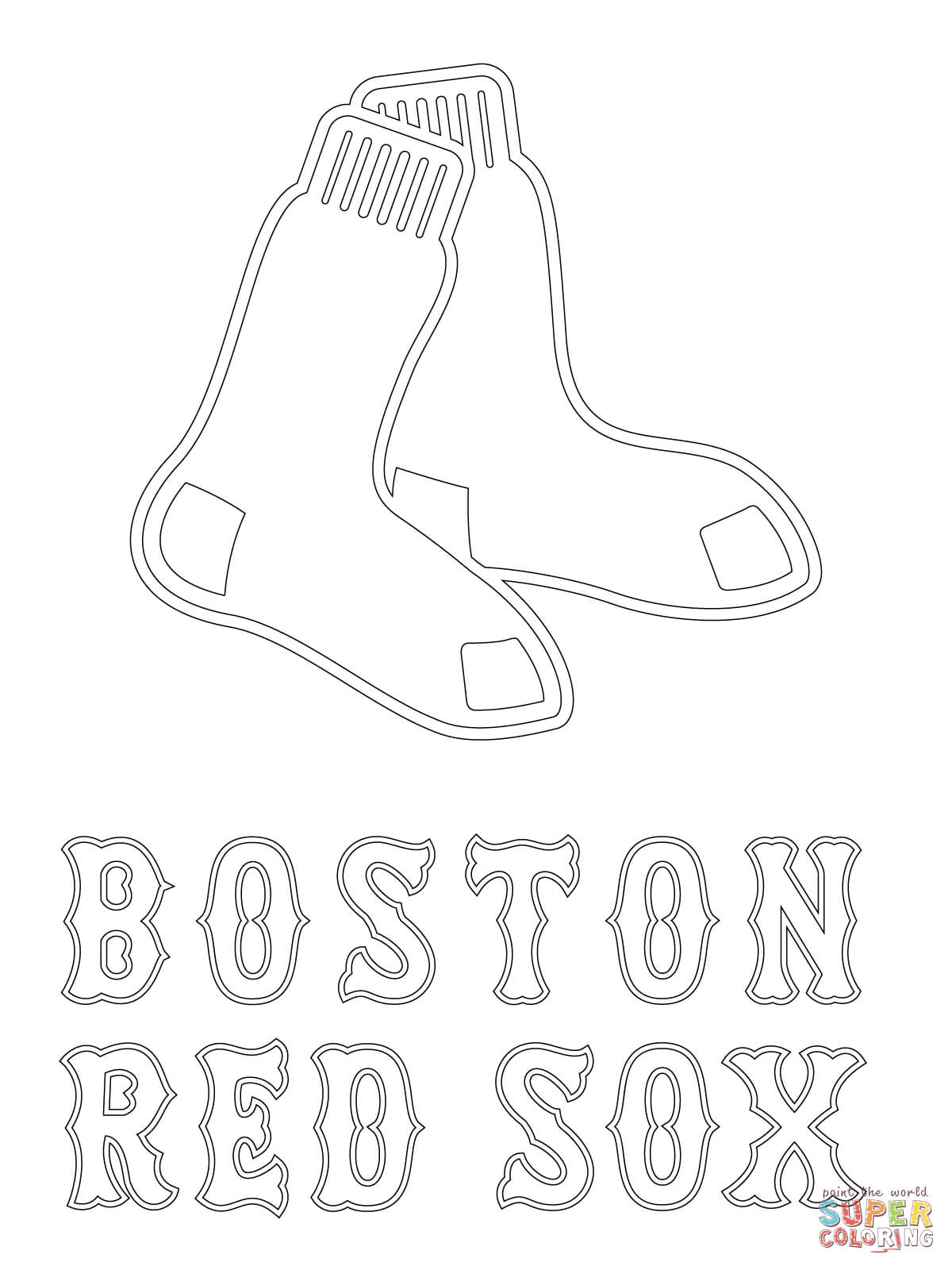 Boston Red Sox - Coloring Pages for Kids and for Adults