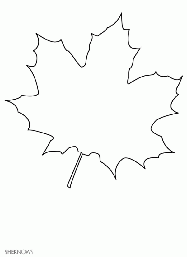 Large Maple Leaf Coloring Page - High Quality Coloring Pages