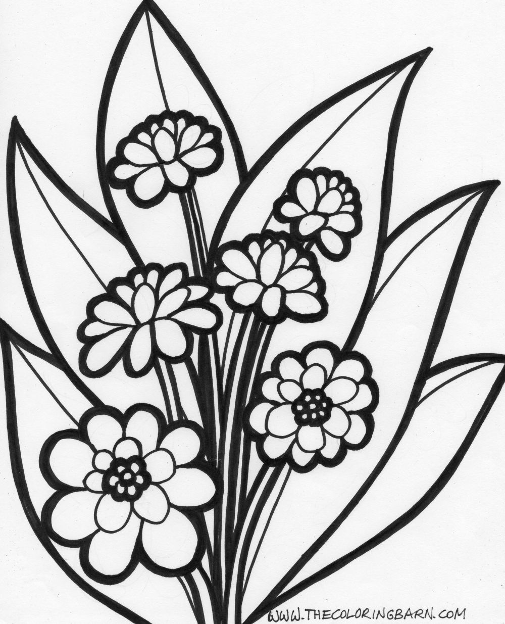 Large Flower Coloring Page com In 2020 Flower Coloring Page Printable