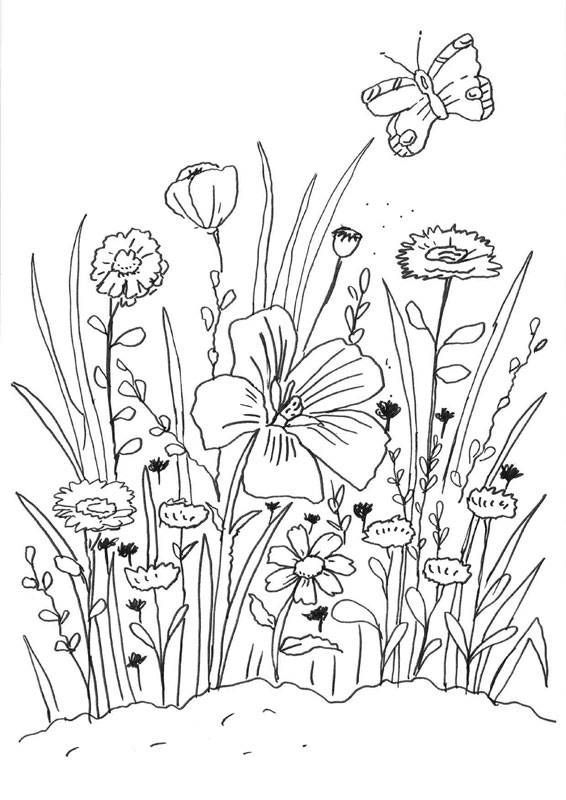 To paint the summer flower meadow, you need something ...- Um die  sommerliche Blumenwiese auszumalen, braucht es etwas… in 2020 | Coloring  pages, Flower art, Flower doodles