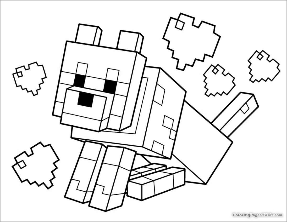 Minecraft Dog Coloring Pages   Coloring Home