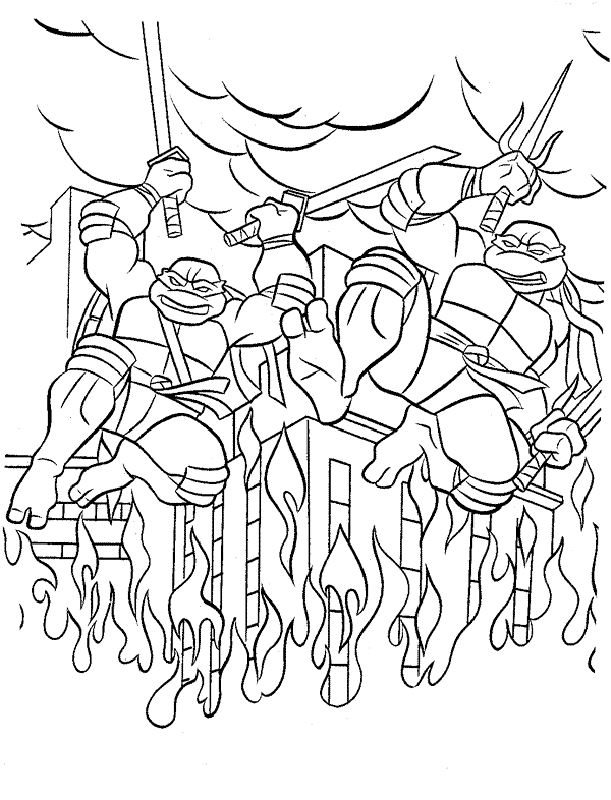 Ninja Turtles Christmas Coloring Pages Coloring Home