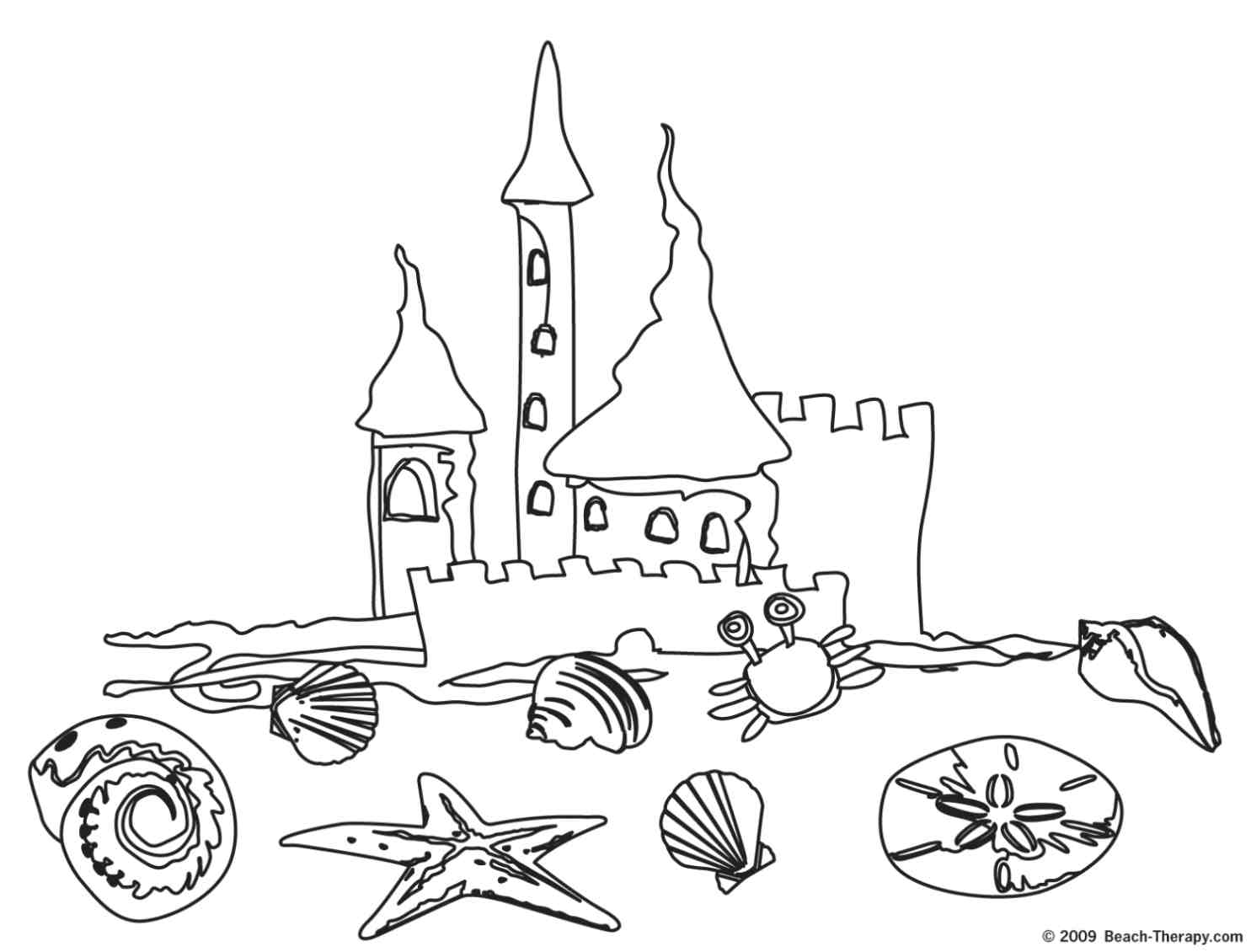 free summer at the beach coloring page ...