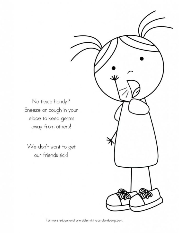 Kid Color Pages: A Sick Day and Spreading Germs - Germ Coloring Pages