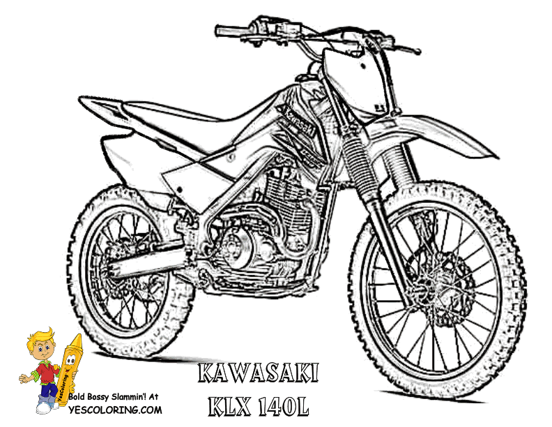 Dirt Bike Color Pages Printable - High Quality Coloring Pages