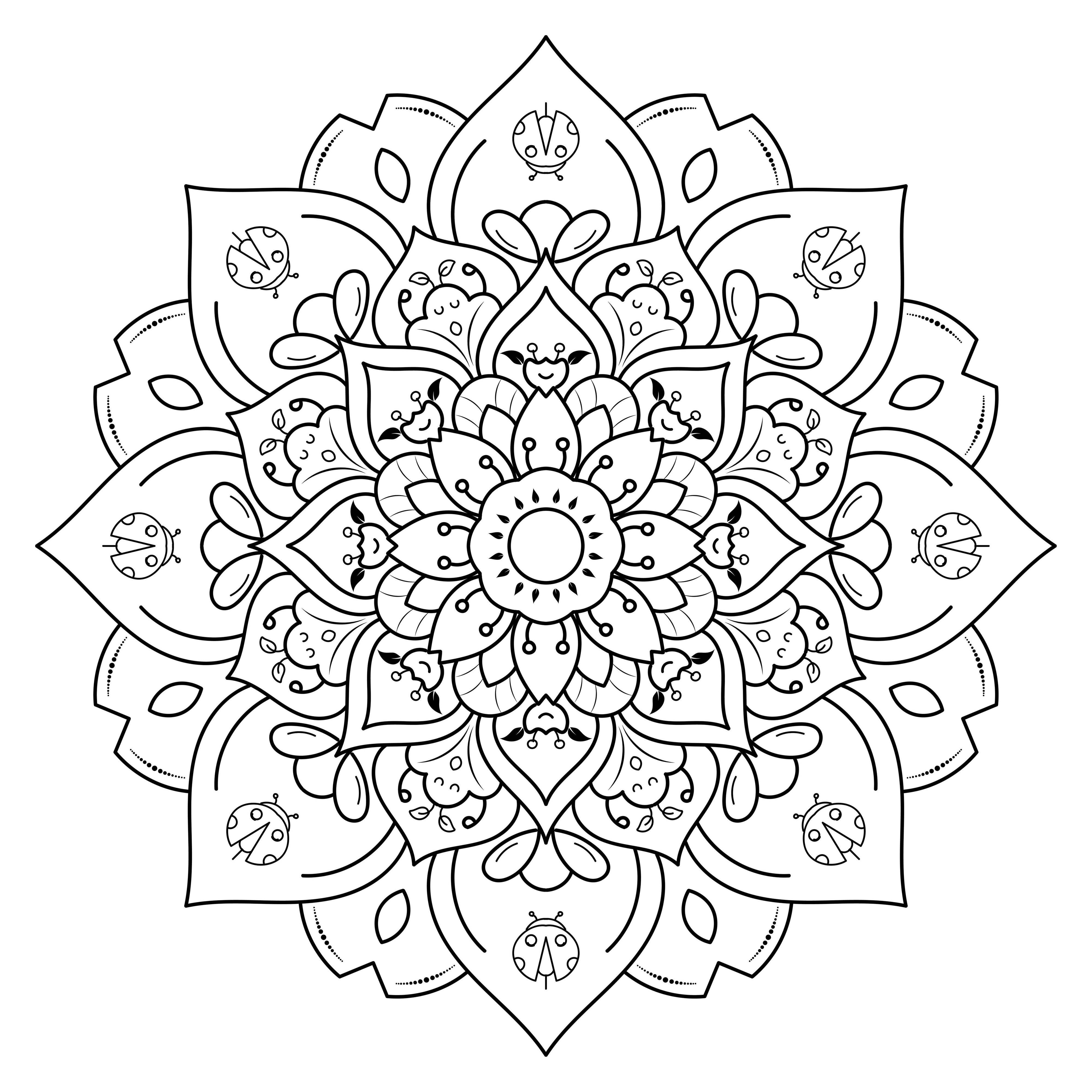 Mandala Coloring Vector Art, Icons, and Graphics for Free Download