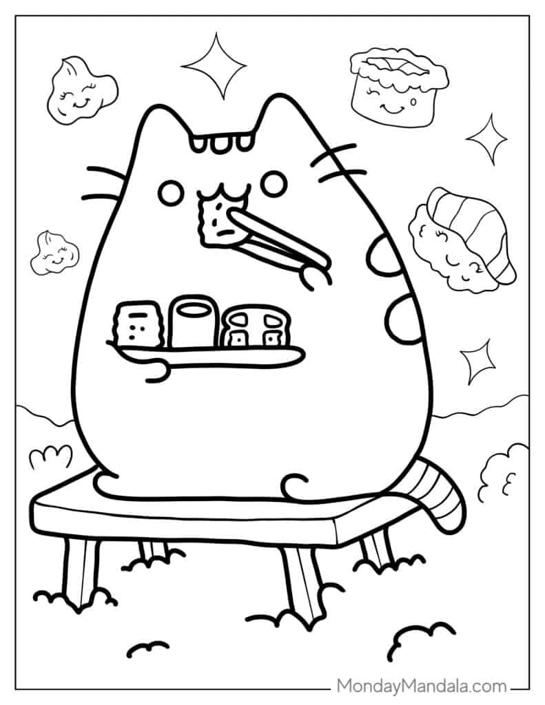 48 Pusheen Coloring Pages (Free PDF Printables)