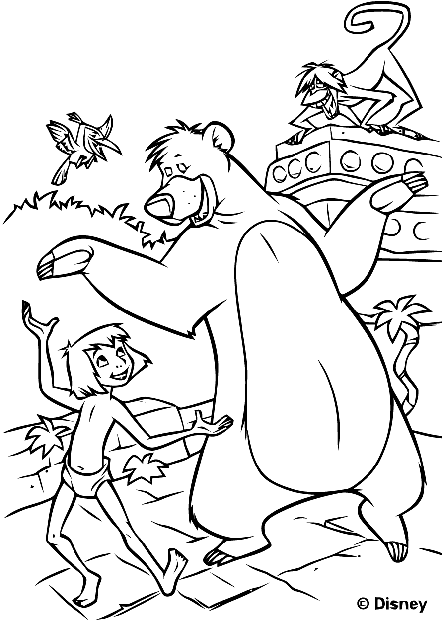 Image of The Jungle Book to print and color - Jungle Book Kids Coloring  Pages