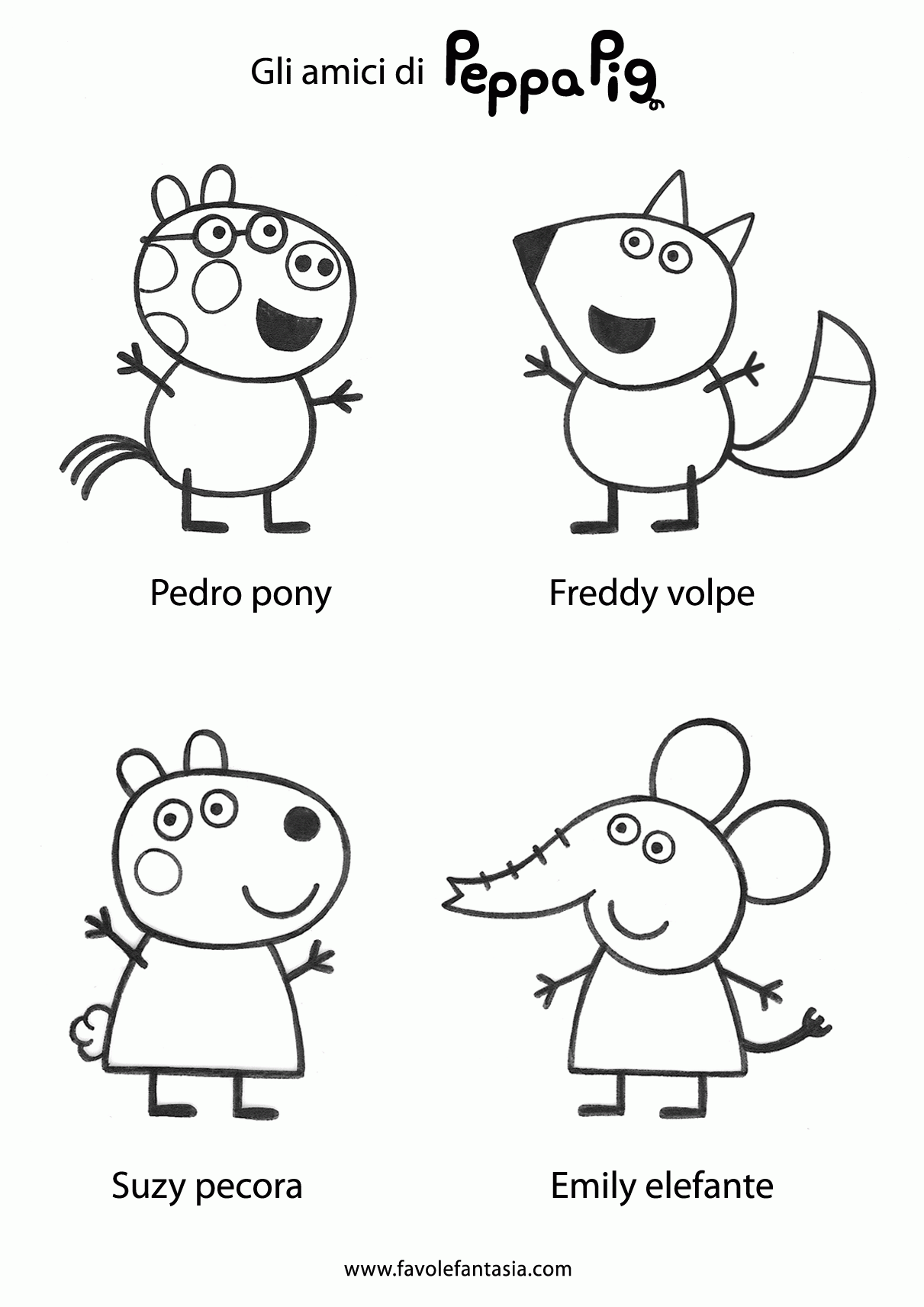Peppa Pig And Friends Coloring Pages Print   Coloring Home