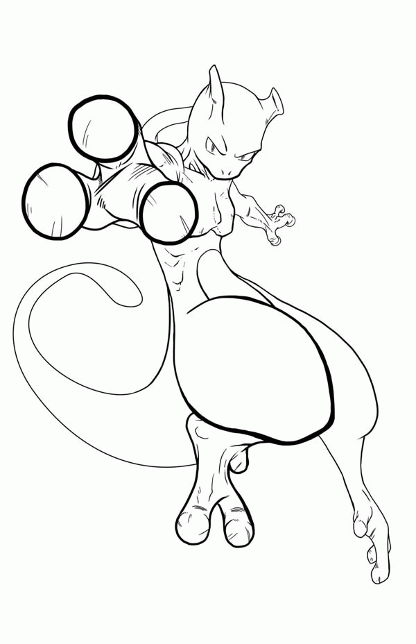Mewtwo Attack Coloring Page - Download & Print Online Coloring ...