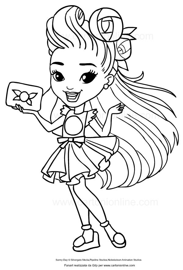 Drawing of Blair from Sunny Day coloring page