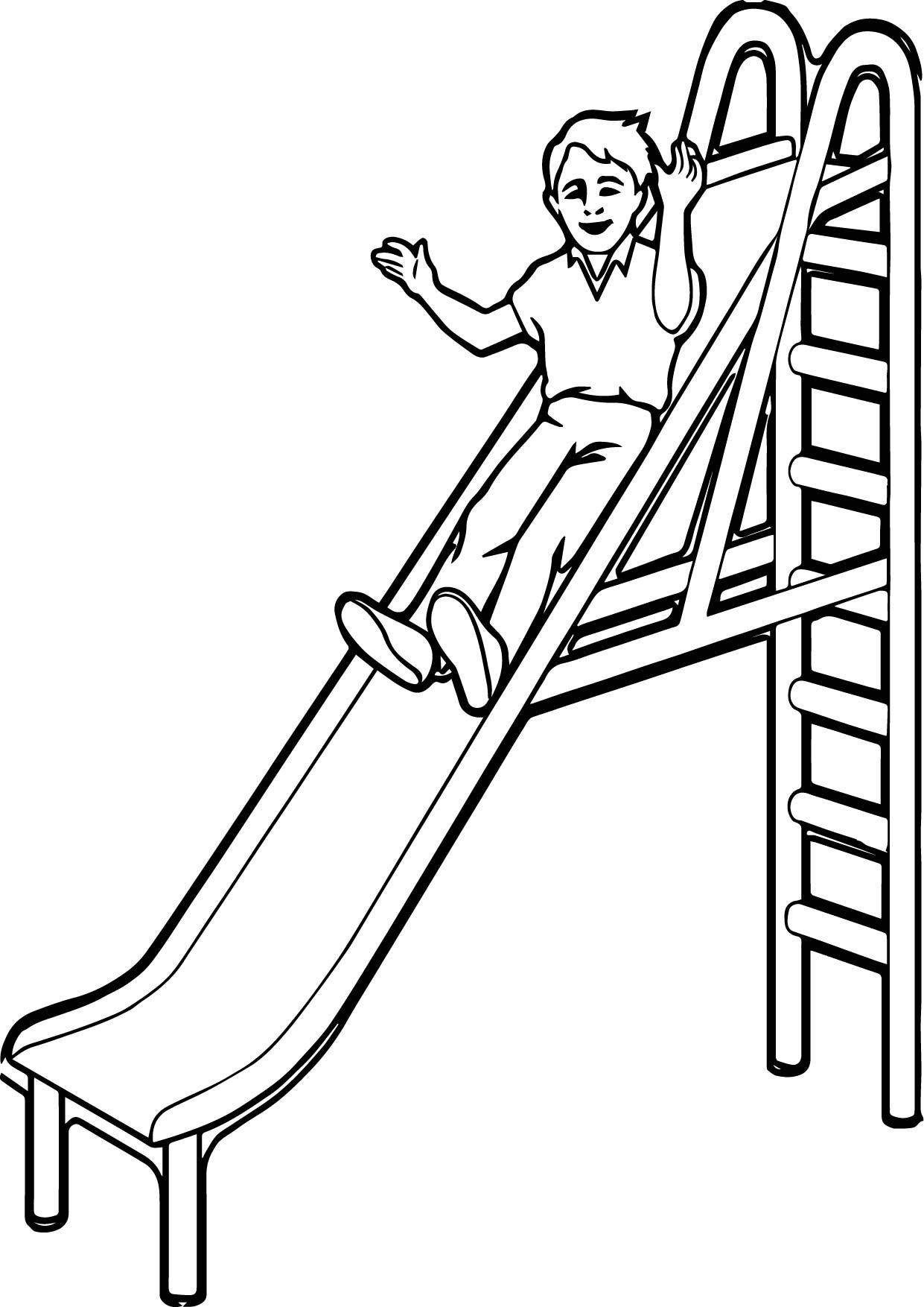 awesome Playground Slide Kid Coloring Page | Coloring pages ...