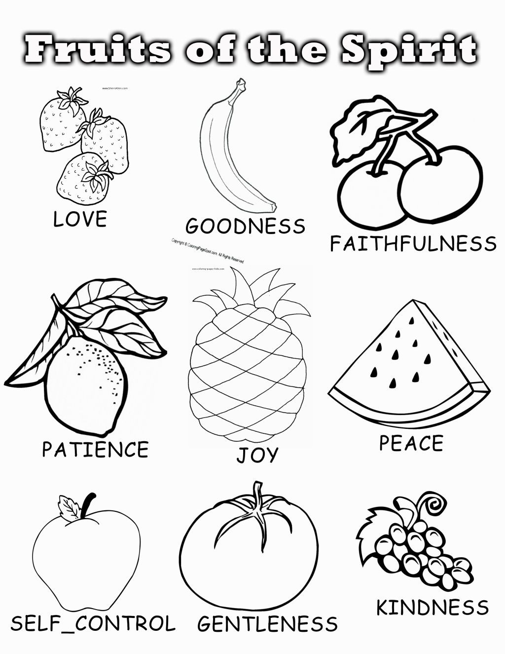 Image for Fruit Of The Spirit Coloring Page | Sunday school ...