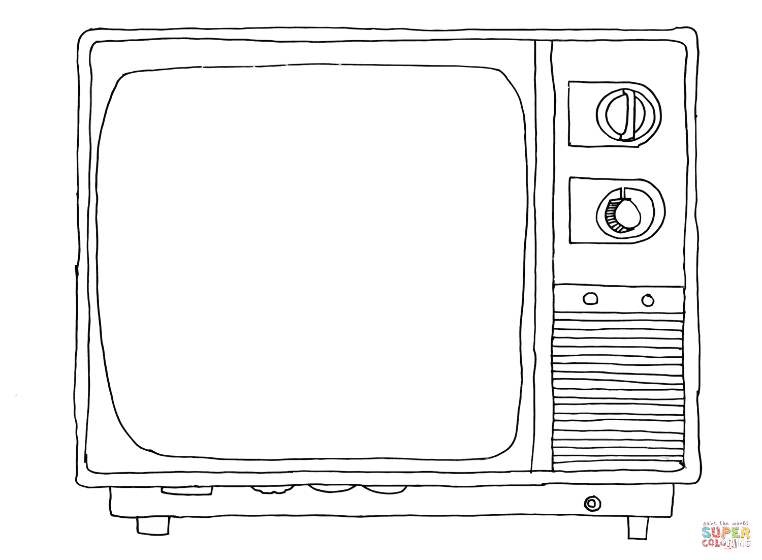 Old Sytle Tv Coloring Page   Free Printable Coloring Pages ...