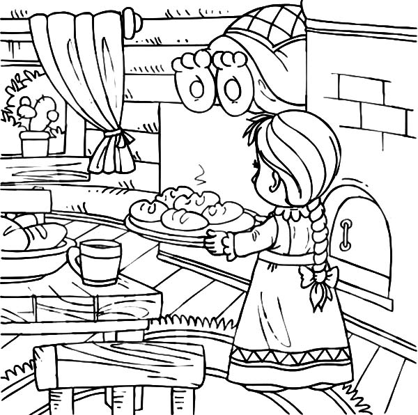 Baking Delicious Bread Kitchen Coloring Pages - Download ...