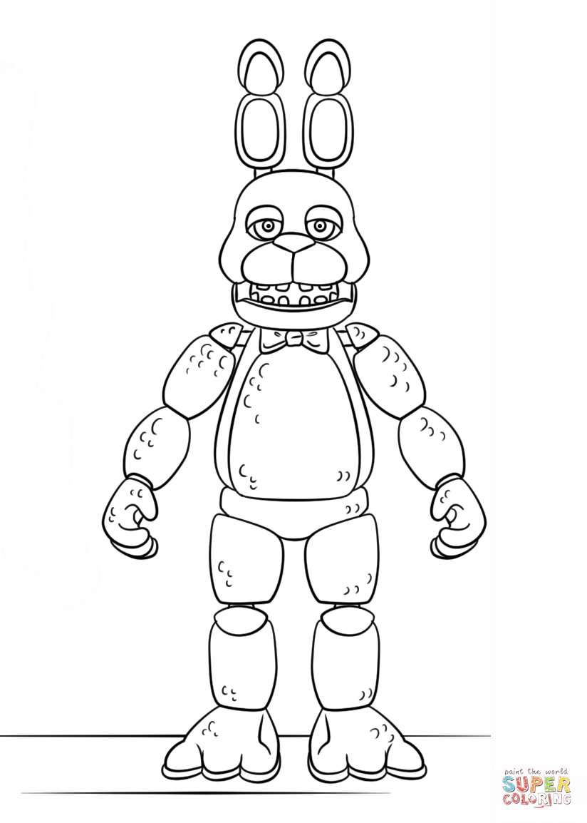 FNAF Toy Bonnie coloring page | Free Printable Coloring Pages