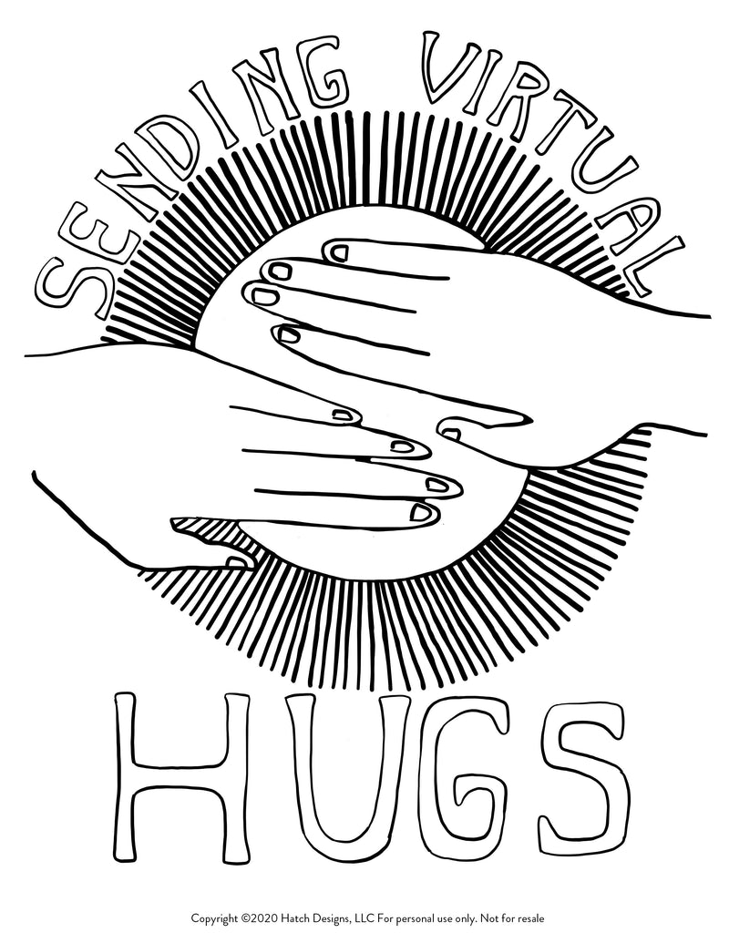 Coloring Page HUGS Instant Download | Molly Hatch