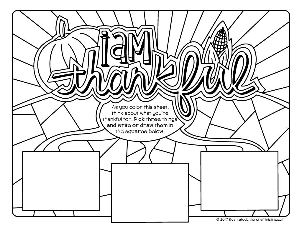 I am Thankful Coloring Pages – Illustrated Ministry