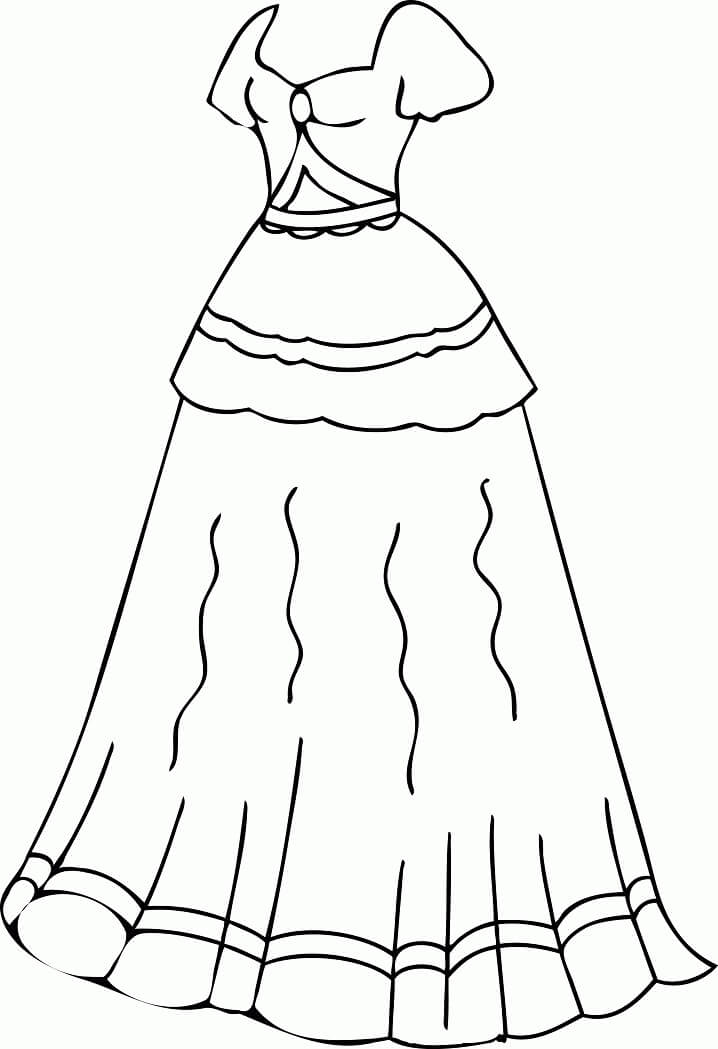 Beautiful Dress Coloring Page - Free Printable Coloring Pages for Kids