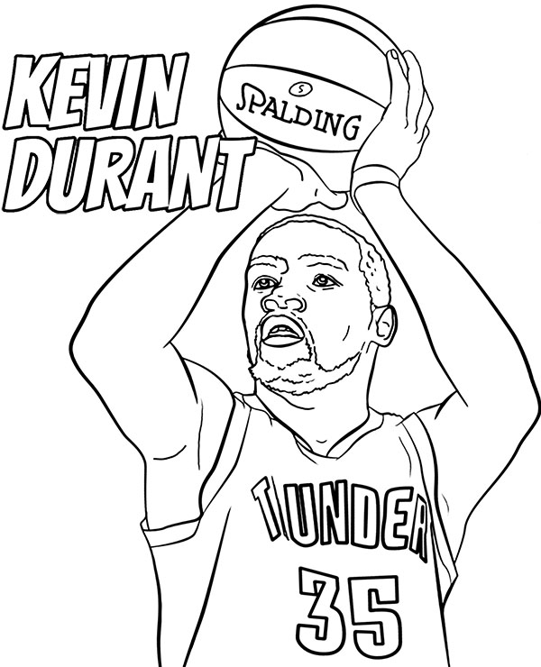 Kevin Durant coloring page NBA player basketball picture