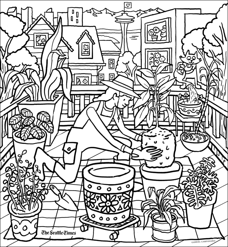 Hey kids, download and color our Seattle-themed coloring page of ...