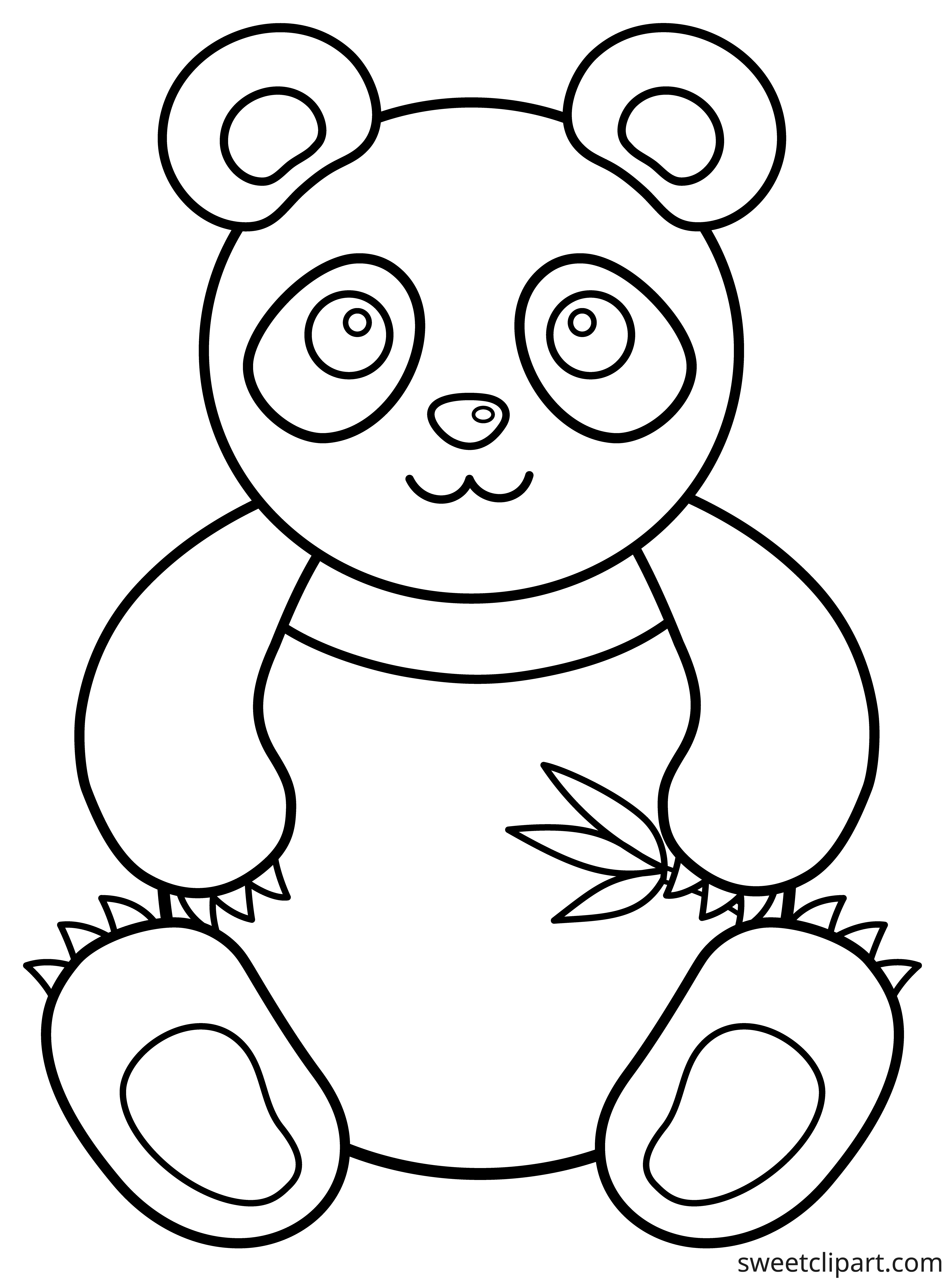 Cute Panda Coloring Page - Sweet Clip Art