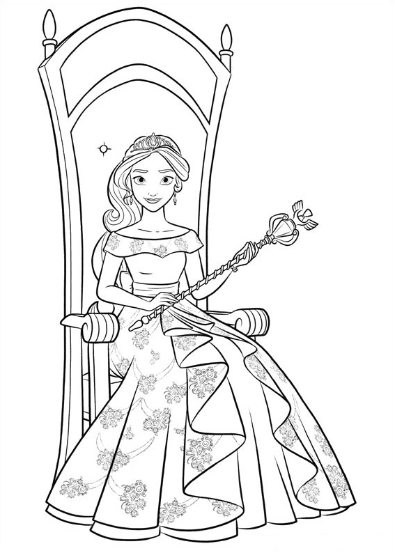 Princess Elena Coloring Page - Free Printable Coloring Pages for Kids