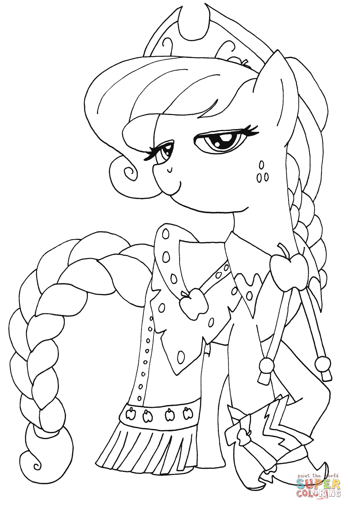 Princess Applejack coloring page | Free Printable Coloring Pages