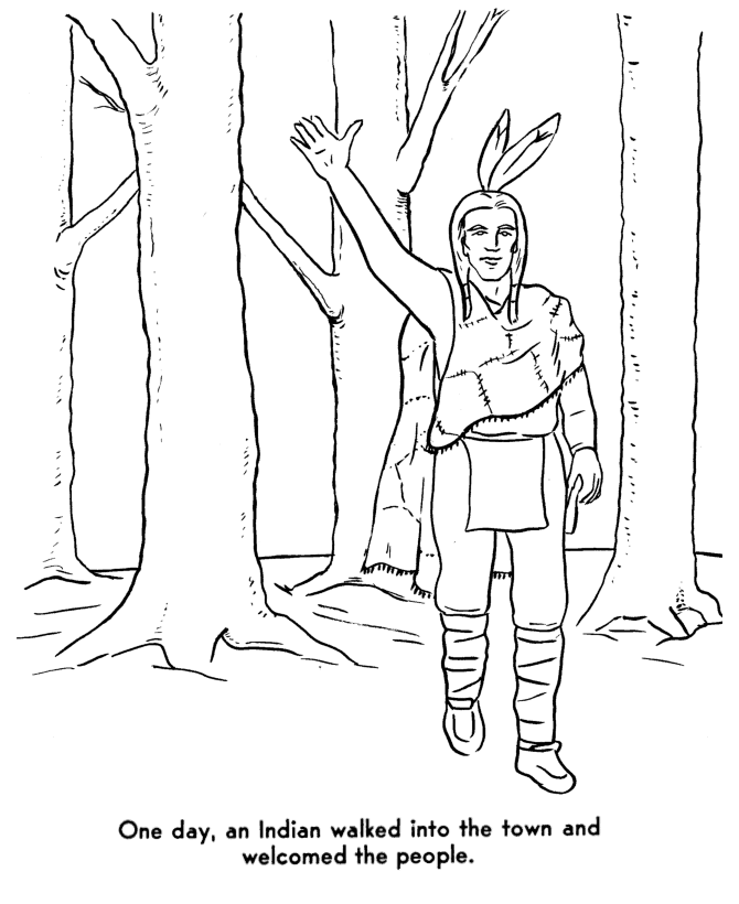Squanto Coloring Page - Coloring Pages for Kids and for Adults